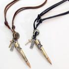 Genuine Leather Gun Shell Necklace