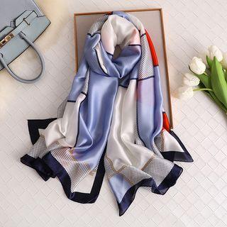 Dotted Panel Color Block Shawl