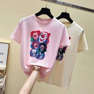 Short-sleeve Crown Print T-shirt