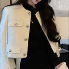 Button Jacket / Long-sleeve Slit Sheath Dress