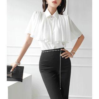 Flounce Capelet Chiffon Shirt
