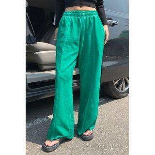 Pintuck Washed Wide-leg Sweatpants