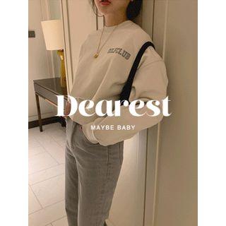 Letter Drop-shoulder Sweatshirt One Size