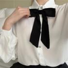 Ribbon-bow Chiffon Shirt Shirt - One Size