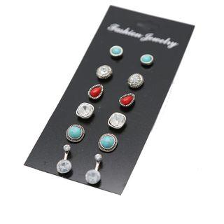 Set Of 6: Rhinestone Earring