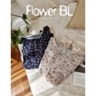 Eyelet-lace Hem Floral Print Blouse