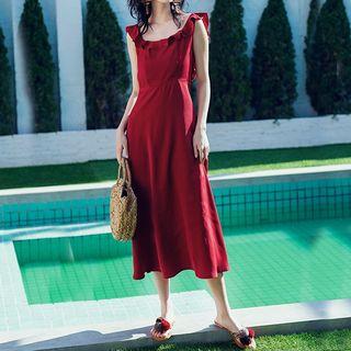 Ruffle Trim Sleeveless Sundress