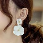 Flower Drop Earring 925 Silver Earring - White - One Size