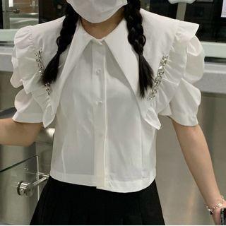 Short-sleeve Doll-collar Shirt / Mini Skirt