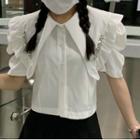 Short-sleeve Doll-collar Shirt / Mini Skirt