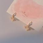 Bow Rhinestone Alloy Dangle Earring E5008 - 1 Pair - Gold - One Size