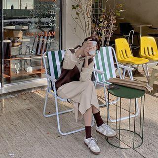 Drop-shoulder Midi Polo Dress