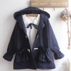 Bow Detail Blouse / Hooded Duffle Coat / Set