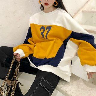37 Print Color-block Pullover Yellow & White - One Size