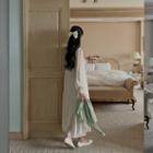 Keyhole-back Tiered Long Dress