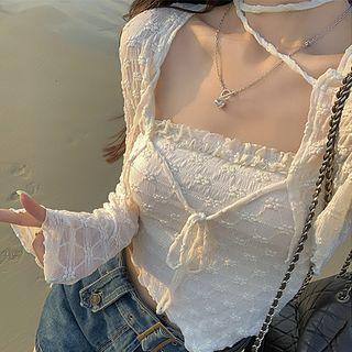 Light Jacket / Camisole Top / Denim Skirt / Set