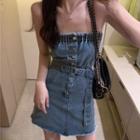 Bandeau Denim Dress