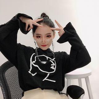 Printed Flared-cuff Pullover