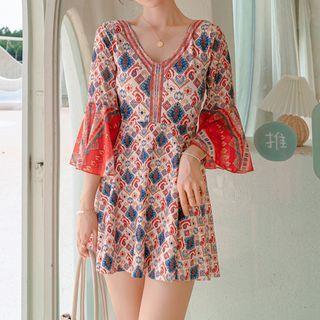 Elbow-sleeve Printed Swimdress (various Designs) / Swim Shorts