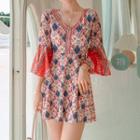 Elbow-sleeve Printed Swimdress (various Designs) / Swim Shorts