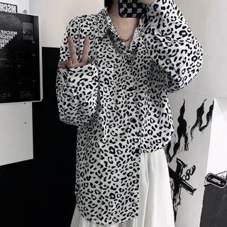 Long Sleeve Leopard Printed Shirt