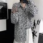 Long Sleeve Leopard Printed Shirt