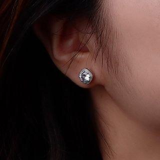 Rhinestone Sterling Silver Earring With Gift Box - 1 Pair - Silver - One Size