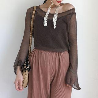 See-through Bell Sleeve Sweater