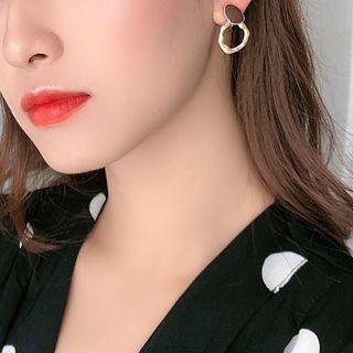 925 Sterling Silver Asymmetric Hoop Dangle Earring 1 Pair - 925 Silver Needle - One Size