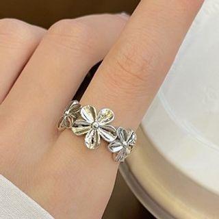 Flower Alloy Ring Ring - One Size