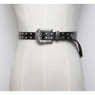 Faux Leather Dual Buckled Belt