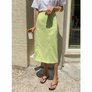 Seam-trim Long A-line Skirt