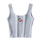 Cherry Embroidery Tank Top