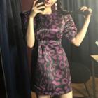 Leopard Print Short-sleeve A-line Dress
