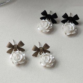 Bow Flower Resin Dangle Earring