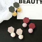 Matte Hexagon & Woven Ball Dangle Earring