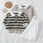 Short Sleeve Striped Polo Shirt / A-line Shorts
