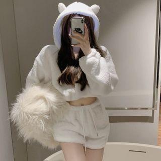 Bear Ear Cropped Hoodie