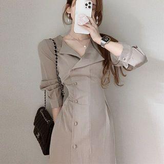 Single-breasted Midi Dress