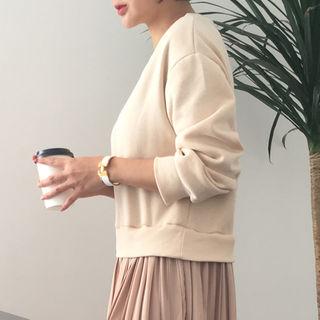 Pleat-panel Mock Two-piece Dress