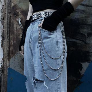 3 Layered Metal Pants Chain Silver - One Size