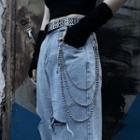 3 Layered Metal Pants Chain Silver - One Size