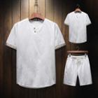 Set: Short-sleeve Henley T-shirt + Shorts