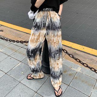 Dye Print Wide-leg Pants As Shown In Figure - One Size