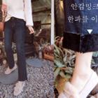 Faux-fur Lined Semi Boot Cut Jeans