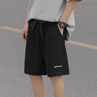 Lettering Waffle Shorts