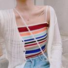 Striped Camisole Top / Cropped Cardigan
