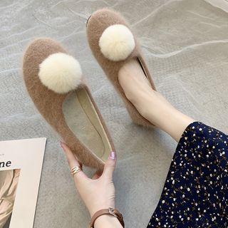 Fluffy Pom Pom Flats
