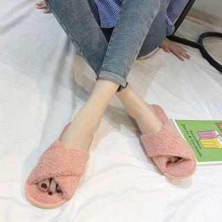Crisscross Fluffy Slippers