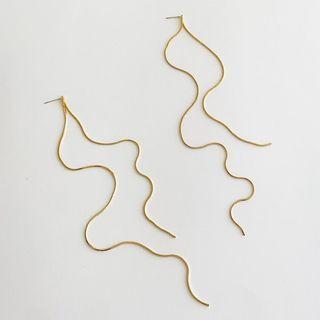 Fringed Alloy Earring 1 Pair - Gold - One Size